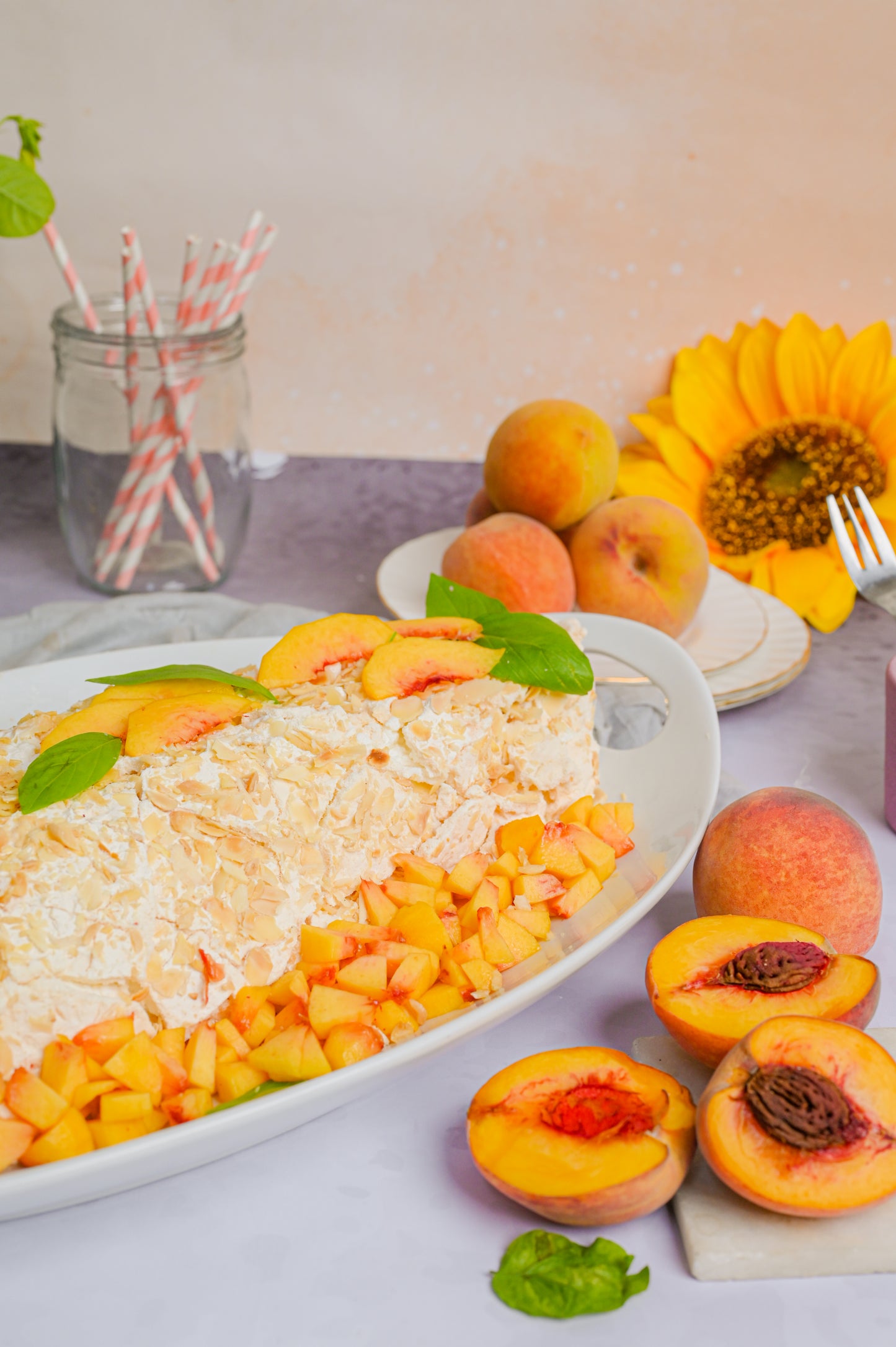Peach Meringue Roulade