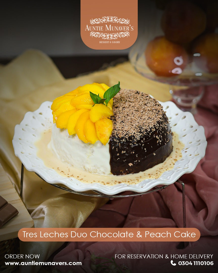 Duo Peach Three Milk Cake