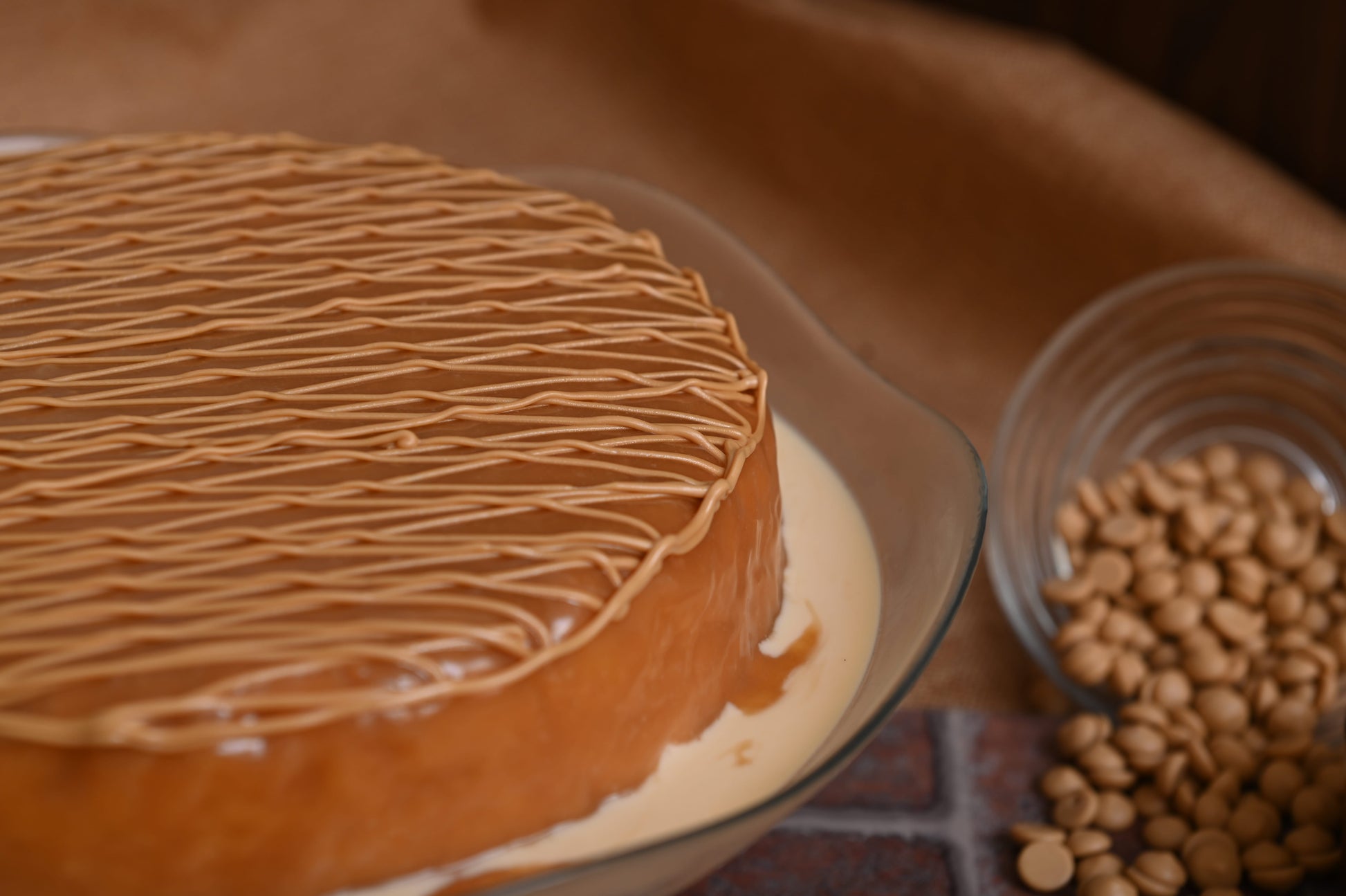 Butter Scotch-Salted Caramel Tres Leches Cake: Freshly baked, soaked in our signature Tres Leches blend, and topped with rich butterscotch and salted caramel.