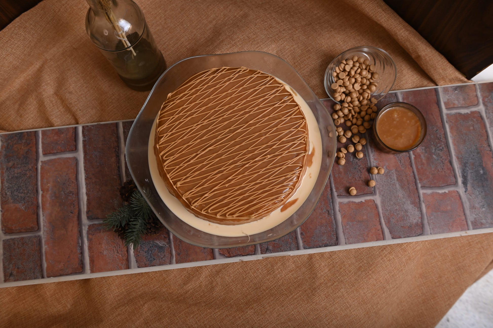Butter Scotch-Salted Caramel Tres Leches Cake: Freshly baked, soaked in our signature Tres Leches blend, and topped with rich butterscotch and salted caramel.