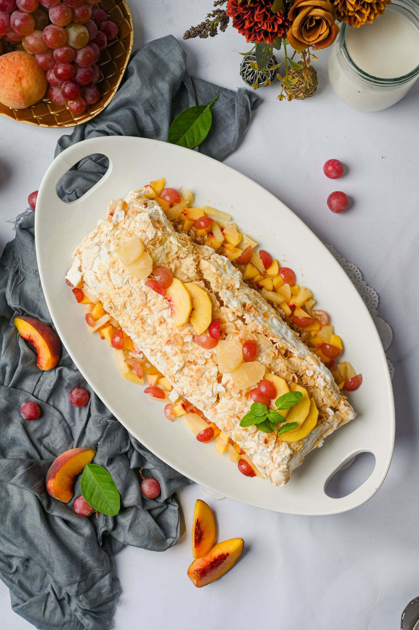Mix Fruit Meringue Roulade