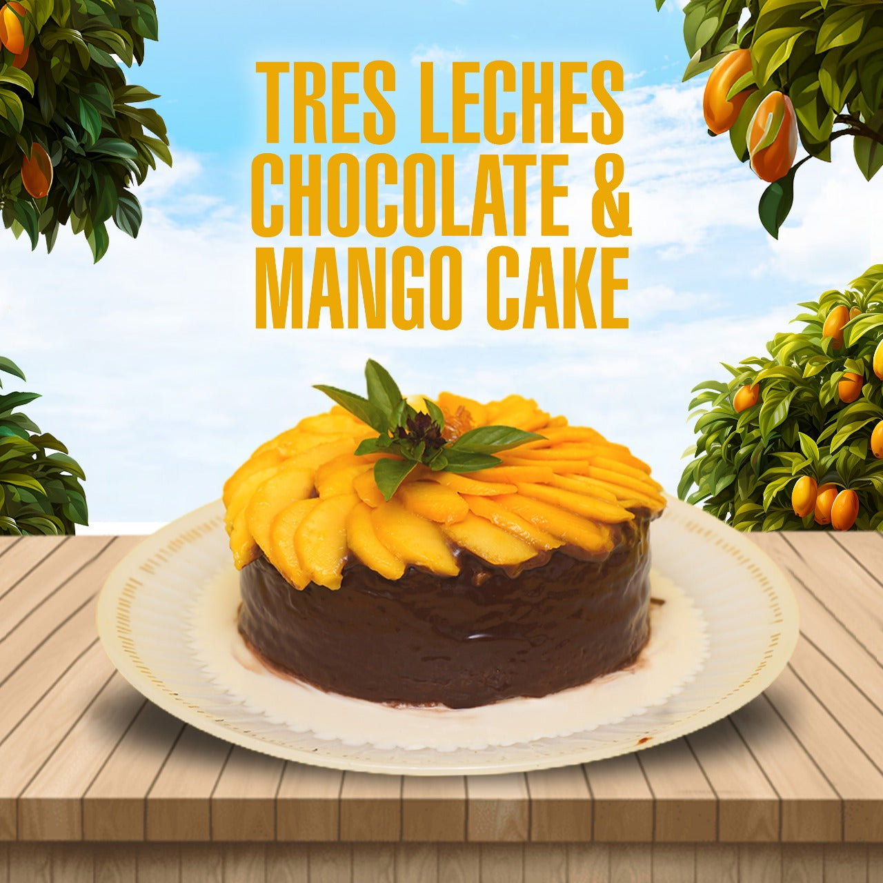 Mango Three Milk Cake