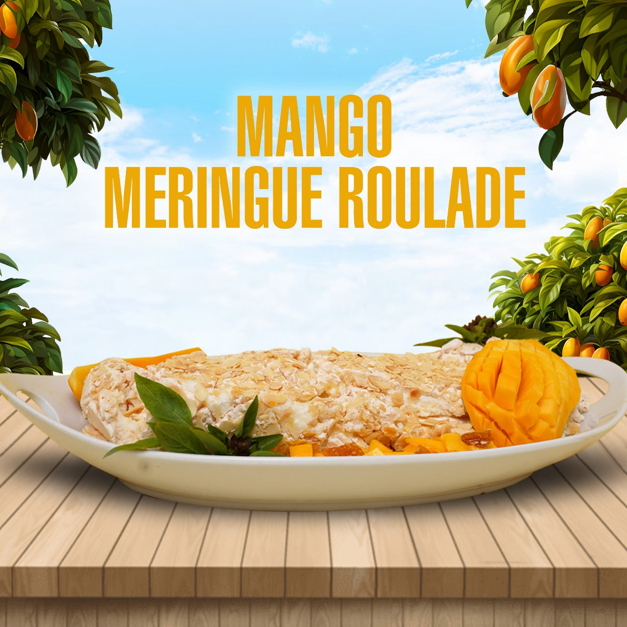 Mango Meringue Roulade