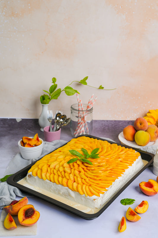 Large Peach Three Milk Cake