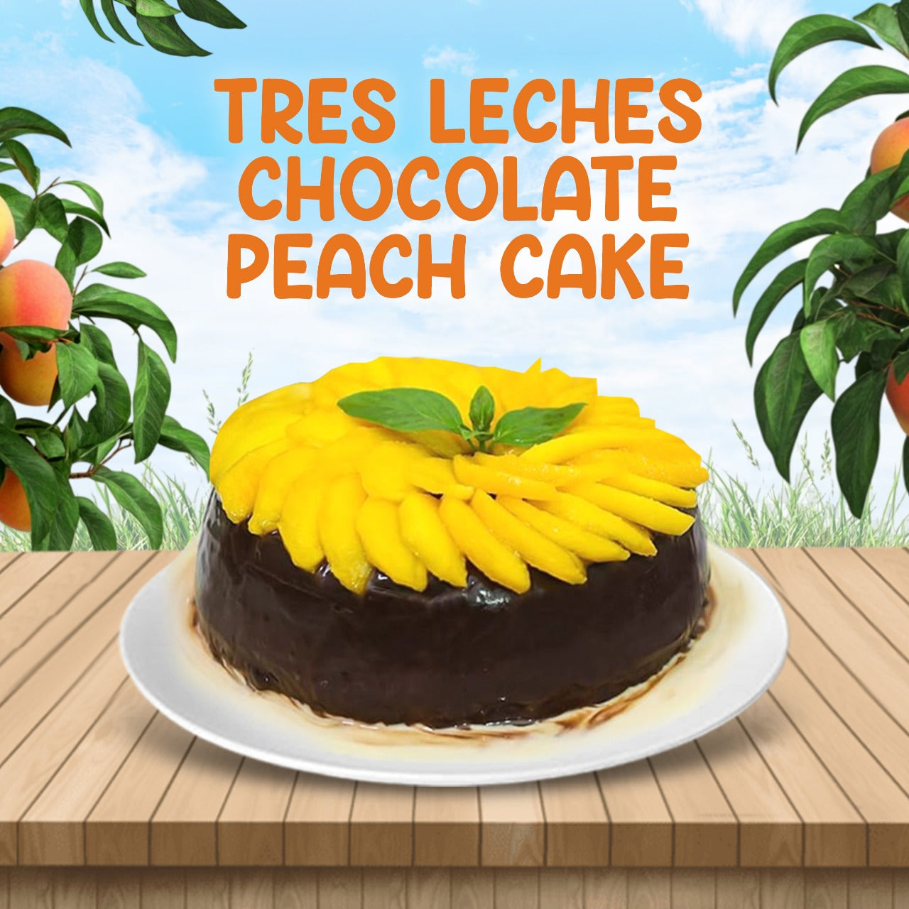 Peach Three Milk Cake
