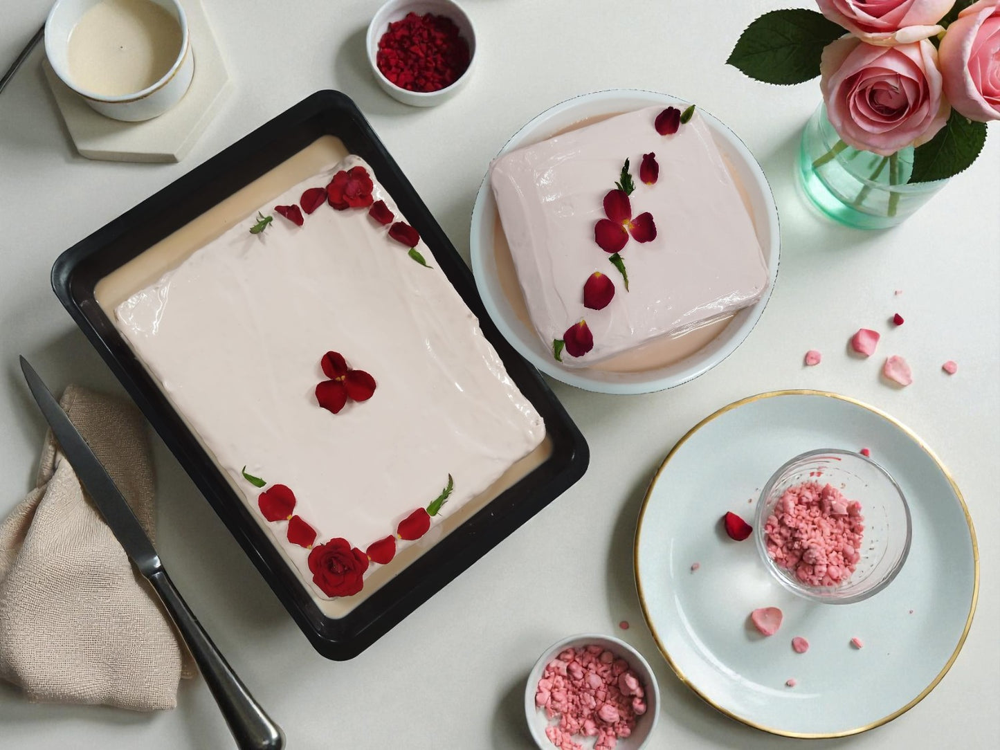 Large Turkish Rose Flavoured Three Milk Cake