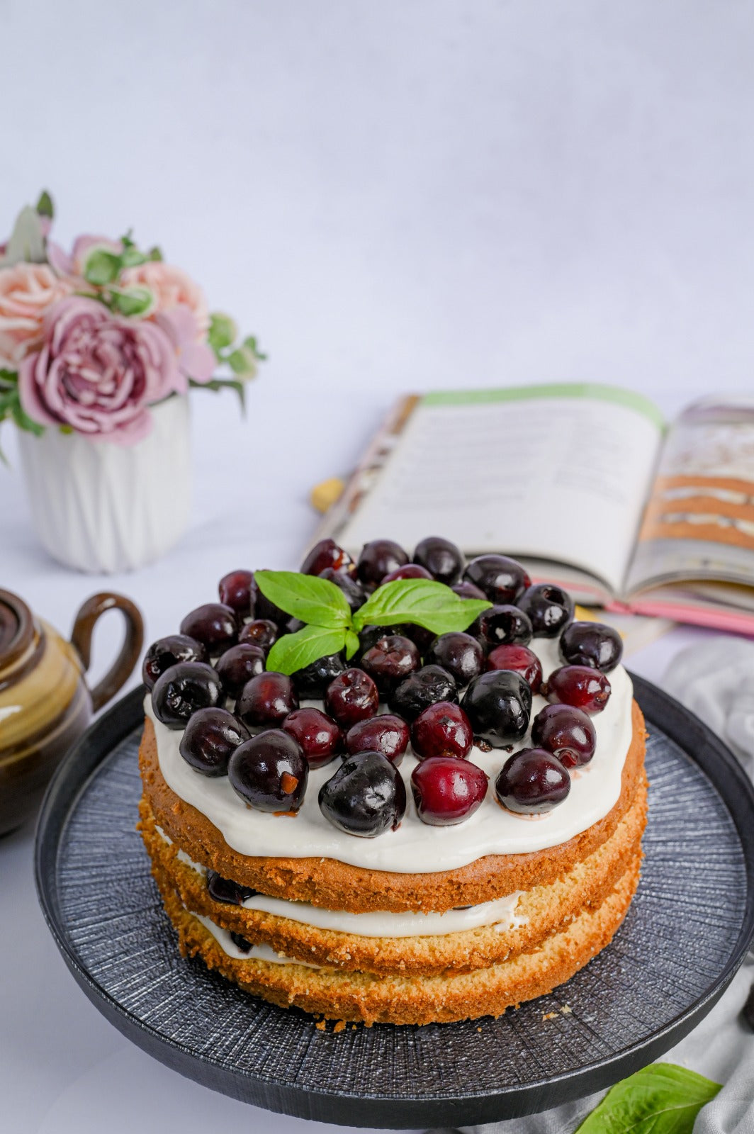 Cherry Victoria Sponge Cake