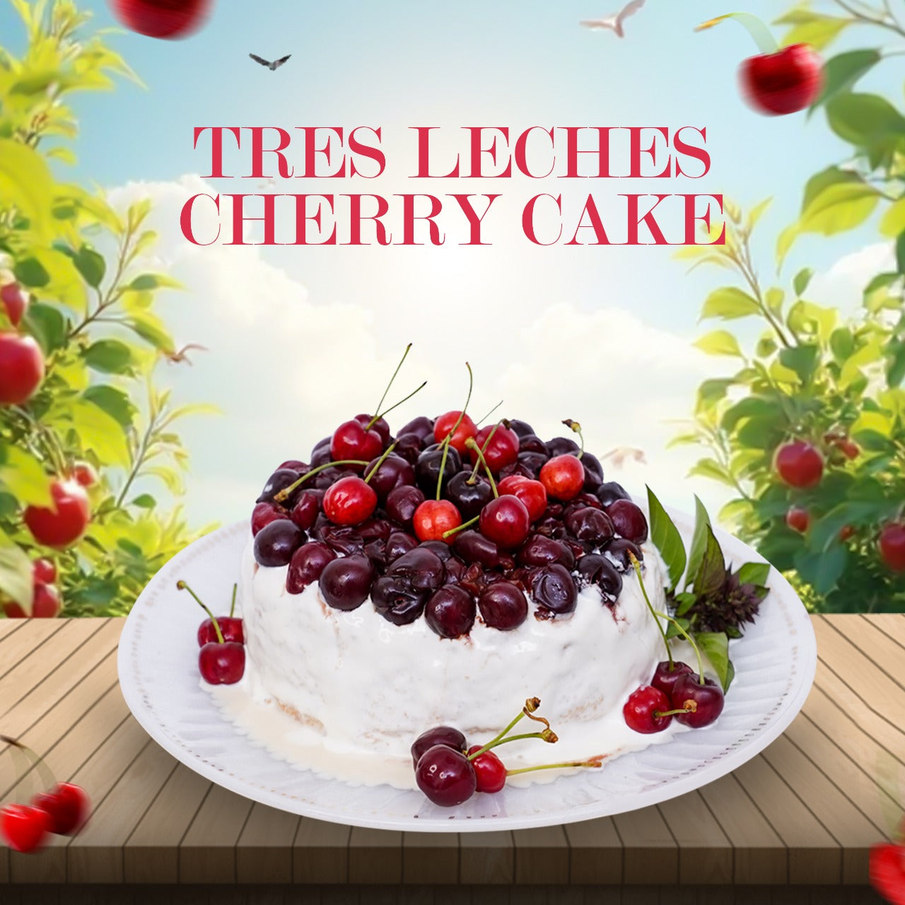 Cherry Three Milk Cake